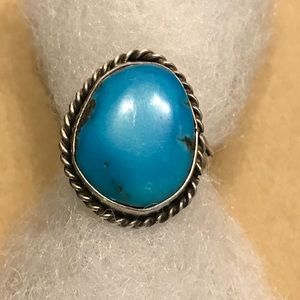 Native American Sterling Silver Turquoise Ring